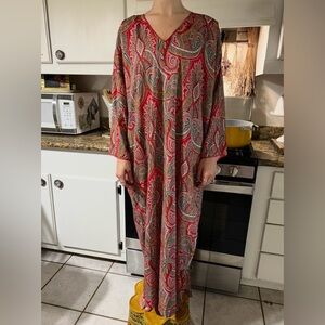 Mary McFadden kaftan Paisley Dress
